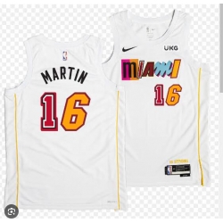 Men Miami HEAT Caleb Martin #16 White Stitched Swingman Jersey