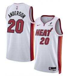 Men Miami Heat 20 Kyle Anderson White 2025 Association Edition Swingman Stitched Basketball Jersey