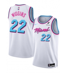 Men Miami Heat 22 Andrew Wiggins White 2025 City Edition Stitched Basketball Jersey