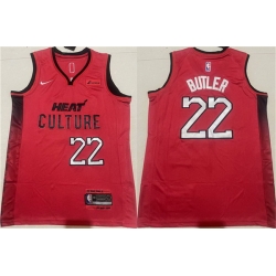 Men Miami Heat 22 Jimmy Butler Red 2024 25 City Edition Stitched Basketball Jersey