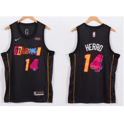 Men Nike Miami Heat 14 Tyler Herro NBA Swingman 2021 New City Edition Jersey