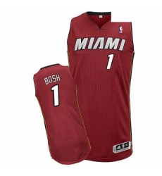 Mens Adidas Miami Heat 1 Chris Bosh Authentic Red Alternate NBA Jersey