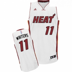 Mens Adidas Miami Heat 11 Dion Waiters Swingman White Home NBA Jersey