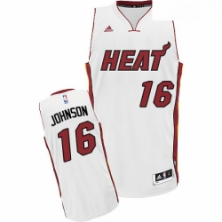 Mens Adidas Miami Heat 16 James Johnson Swingman White Home NBA Jersey