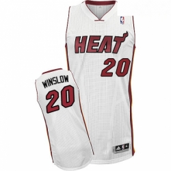 Mens Adidas Miami Heat 20 Justise Winslow Authentic White Home NBA Jersey