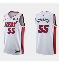 Men's Miami Heat #55 Duncan Robinson White Stitched NBA Jersey