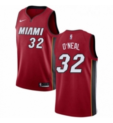 Mens Nike Miami Heat 32 Shaquille ONeal Authentic Red NBA Jersey Statement Edition