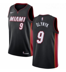 Mens Nike Miami Heat 9 Kelly Olynyk Swingman Black Road NBA Jersey Icon Edition 