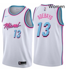 Womens Nike Miami Heat 13 Edrice Adebayo Swingman White NBA Jersey City Edition 