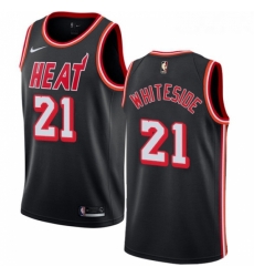 Womens Nike Miami Heat 21 Hassan Whiteside Swingman Black Black Fashion Hardwood Classics NBA Jersey