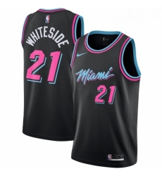 Youth Nike Miami Heat 21 Hassan Whiteside Swingman Black NBA Jersey City Edition