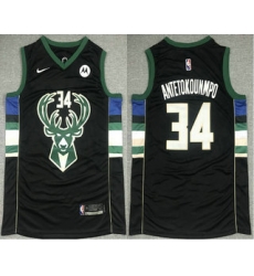 Men Men-27s-Milwaukee-Bucks--2334-Giannis-Antetokounmpo-Black-2021-Nike-Swingman-Stitched-Jersey-With-NEW-Sponsor-Logo-7849-35666