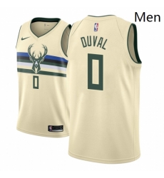 Men NBA 2018 19 Milwaukee Bucks 0 Trevon Duval City Edition Cream Jersey 