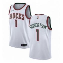 Womens Nike Milwaukee Bucks 1 Oscar Robertson Swingman White Fashion Hardwood Classics NBA Jersey