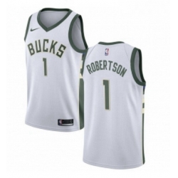 Womens Nike Milwaukee Bucks 1 Oscar Robertson Swingman White Home NBA Jersey Association Edition