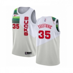 Womens Nike Milwaukee Bucks 35 Mirza Teletovic White Swingman Jersey Earned Edition