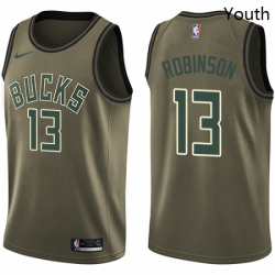 Youth Nike Milwaukee Bucks 13 Glenn Robinson Swingman Green Salute to Service NBA Jersey 