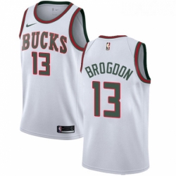 Youth Nike Milwaukee Bucks 13 Malcolm Brogdon Swingman White Fashion Hardwood Classics NBA Jersey 