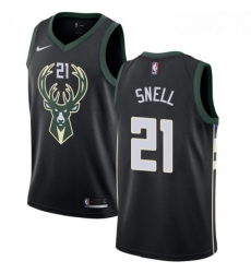 Youth Nike Milwaukee Bucks 21 Tony Snell Swingman Black Alternate NBA Jersey Statement Edition 