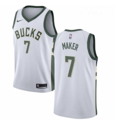 Youth Nike Milwaukee Bucks 7 Thon Maker Swingman White Home NBA Jersey Association Edition 