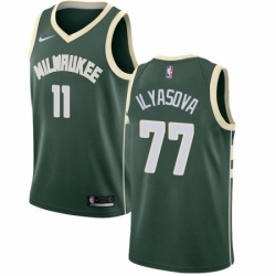 Youth Nike Milwaukee Bucks 77 Ersan Ilyasova Swingman Green NBA Jersey Icon Edition 