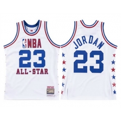 Men 1985 86 All Star 23 Michael Jordan White Swingman Stitched Basketball Jersey