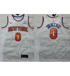 Men New Yok Knicks 0 Donte DiVincenzo White Stitched Basketball Jersey