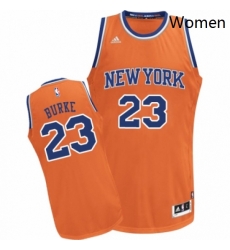 Womens Adidas New York Knicks 23 Trey Burke Swingman Orange Alternate NBA Jersey 