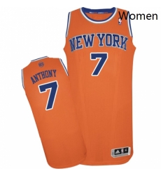 Womens Adidas New York Knicks 7 Carmelo Anthony Authentic Orange Alternate NBA Jersey