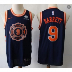 Youth New York Knicks 9 R.J. Barrett Navy City Edition Jersey