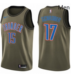 Mens Nike Oklahoma City Thunder 17 Dennis Schroder Swingman Green Salute to Service NBA Jersey 