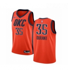 Womens Nike Oklahoma City Thunder 35 Kevin Durant Orange Swingman Jersey Earned Edition