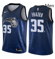 Mens Nike Orlando Magic 35 Melvin Frazier Swingman Blue NBA Jersey City Edition 