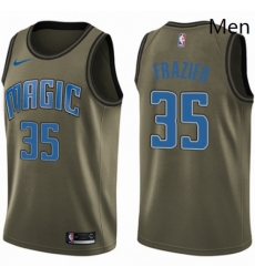 Mens Nike Orlando Magic 35 Melvin Frazier Swingman Green Salute to Service NBA Jersey 