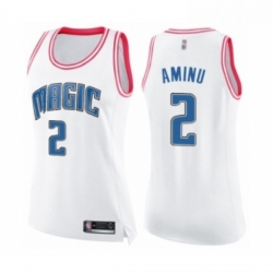 Womens Orlando Magic 2 Al Farouq Aminu Swingman White Pink Fashion Basketball Jers