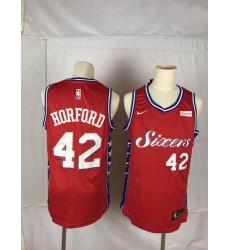 76ers 42 Al Horford Red Nike Throwback Swingman Jersey