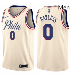 Mens Nike Philadelphia 76ers 0 Jerryd Bayless Authentic Cream NBA Jersey City Edition