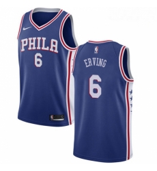 Mens Nike Philadelphia 76ers 6 Julius Erving Swingman Blue Road NBA Jersey Icon Edition