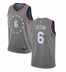 Mens Nike Philadelphia 76ers 6 Julius Erving Swingman Gray NBA Jersey City Edition