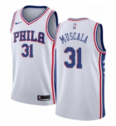 Womens Nike Philadelphia 76ers 31 Mike Muscala Swingman White NBA Jersey Association Edition 