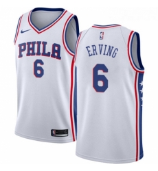 Womens Nike Philadelphia 76ers 6 Julius Erving Swingman White Home NBA Jersey Association Edition