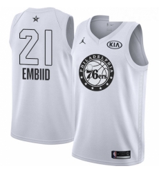 Youth Nike Jordan Philadelphia 76ers 21 Joel Embiid Swingman White 2018 All Star Game NBA Jersey