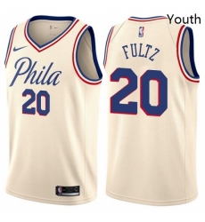 Youth Nike Philadelphia 76ers 20 Markelle Fultz Swingman Cream NBA Jersey City Edition