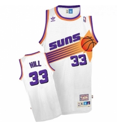 Mens Adidas Phoenix Suns 33 Grant Hill Swingman White Throwback NBA Jersey