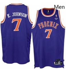 Mens Adidas Phoenix Suns 7 Kevin Johnson Authentic Purple New Throwback NBA Jersey