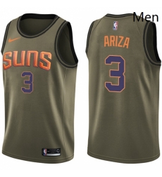 Mens Nike Phoenix Suns 3 Trevor Ariza Swingman Green Salute to Service NBA Jersey 