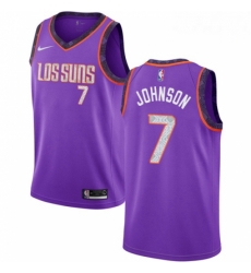 Mens Nike Phoenix Suns 7 Kevin Johnson Swingman Purple NBA Jersey 2018 19 City Edition