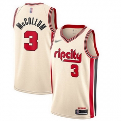 Blazers  3 C.J. McCollum Cream Basketball Swingman City Edition 2019 20 Jersey