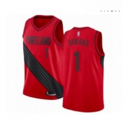 Mens Portland Trail Blazers 1 Anfernee Simons Authentic Red Basketball Jersey Statement Edition 