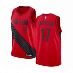 Mens Portland Trail Blazers 17 Skal Labissiere Authentic Red Basketball Jersey Statement Edition 